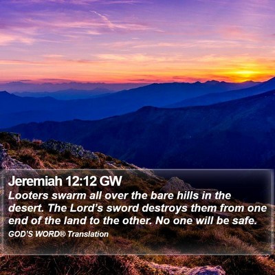 Jeremiah 12:12 GW Bible Verse Image