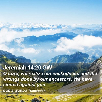 Jeremiah 14:20 GW Bible Verse Image