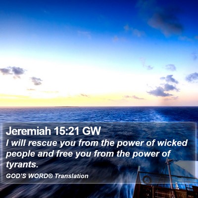 Jeremiah 15:21 GW Bible Verse Image
