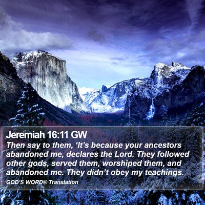 Jeremiah 16:11 GW Bible Verse Image
