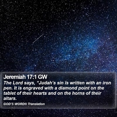 Jeremiah 17:1 GW Bible Verse Image
