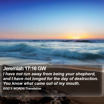 Jeremiah 17:16 GW Bible Verse Image