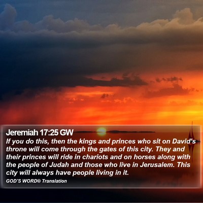 Jeremiah 17:25 GW Bible Verse Image