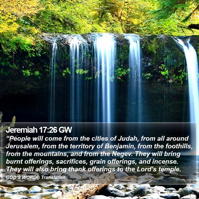 Jeremiah 17:26 GW Bible Verse Image