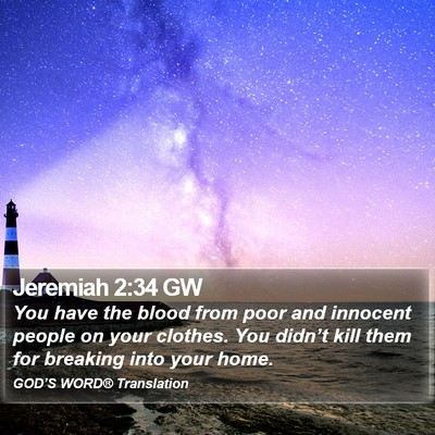 Jeremiah 2:34 GW Bible Verse Image
