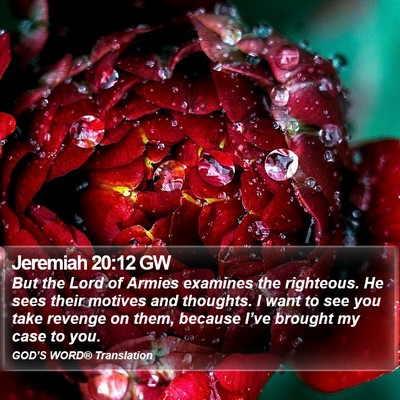 Jeremiah 20:12 GW Bible Verse Image