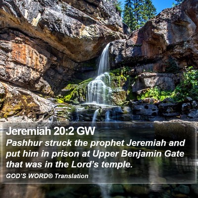 Jeremiah 20:2 GW Bible Verse Image