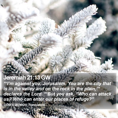 Jeremiah 21:13 GW Bible Verse Image
