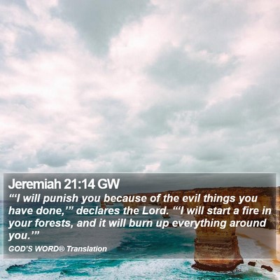 Jeremiah 21:14 GW Bible Verse Image