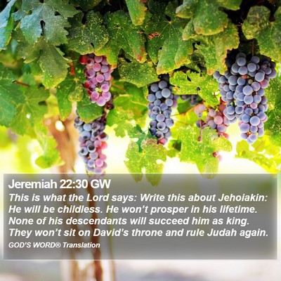 Jeremiah 22:30 GW Bible Verse Image