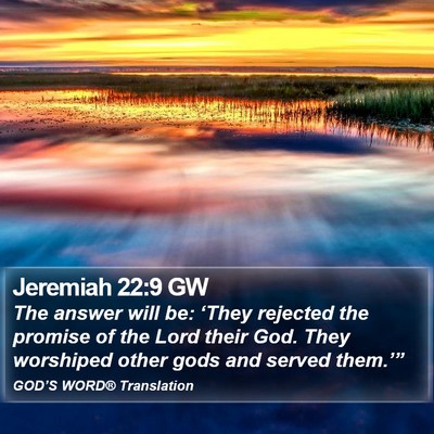 Jeremiah 22:9 GW Bible Verse Image