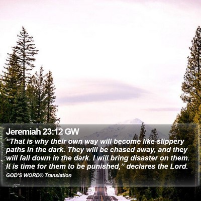 Jeremiah 23:12 GW Bible Verse Image