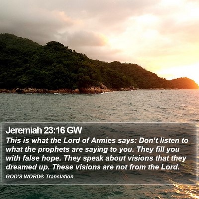 Jeremiah 23:16 GW Bible Verse Image