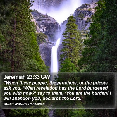 Jeremiah 23:33 GW Bible Verse Image