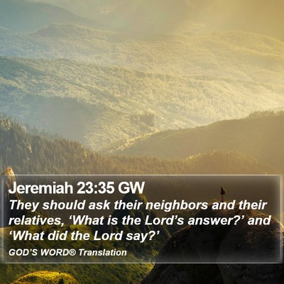 Jeremiah 23:35 GW Bible Verse Image