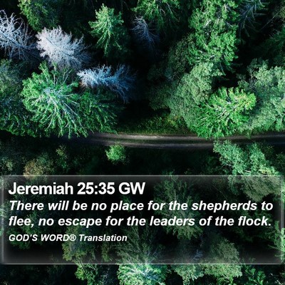 Jeremiah 25:35 GW Bible Verse Image