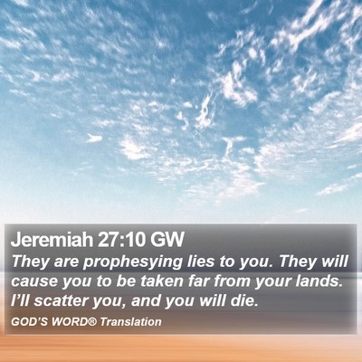 Jeremiah 27:10 GW Bible Verse Image