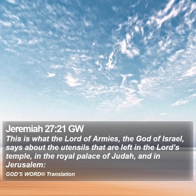 Jeremiah 27:21 GW Bible Verse Image