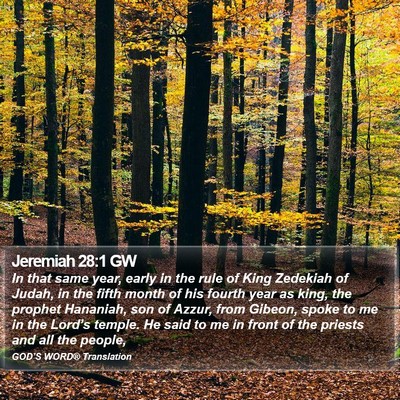 Jeremiah 28:1 GW Bible Verse Image