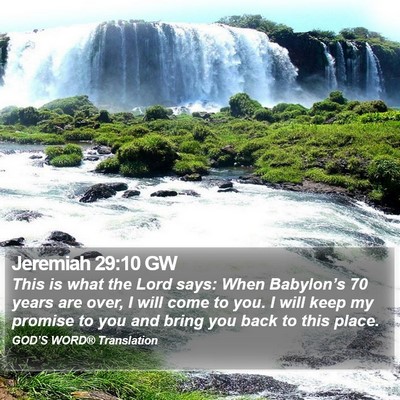 Jeremiah 29:10 GW Bible Verse Image