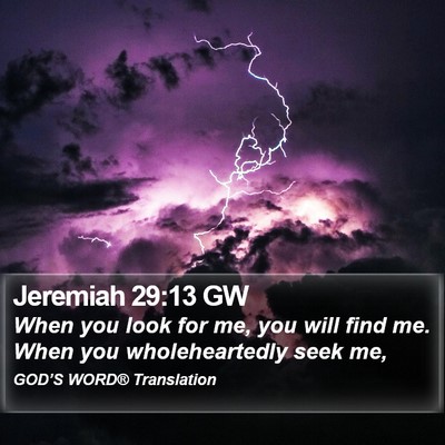 Jeremiah 29:13 GW Bible Verse Image