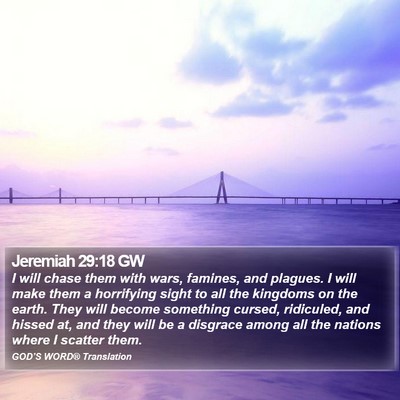 Jeremiah 29:18 GW Bible Verse Image