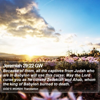 Jeremiah 29:22 GW Bible Verse Image