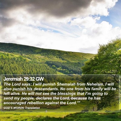 Jeremiah 29:32 GW Bible Verse Image