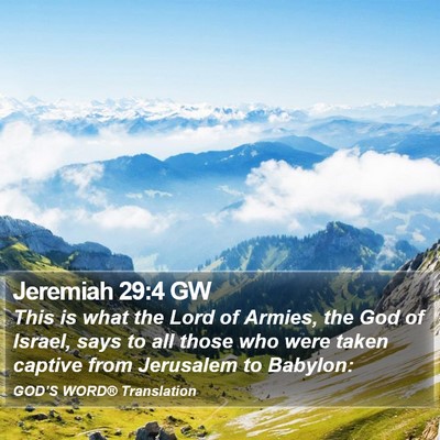 Jeremiah 29:4 GW Bible Verse Image