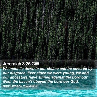 Jeremiah 3:25 GW Bible Verse Image