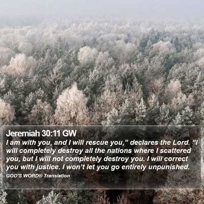 Jeremiah 30:11 GW Bible Verse Image