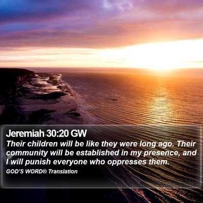 Jeremiah 30:20 GW Bible Verse Image