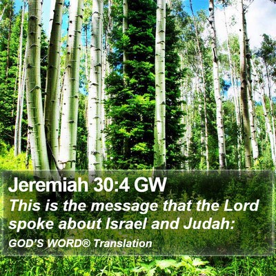 Jeremiah 30:4 GW Bible Verse Image