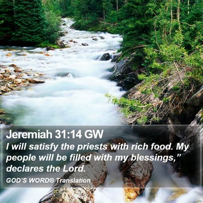 Jeremiah 31:14 GW Bible Verse Image
