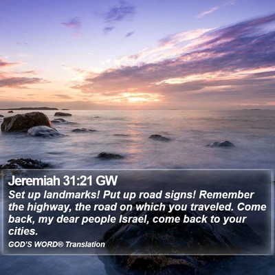 Jeremiah 31:21 GW Bible Verse Image