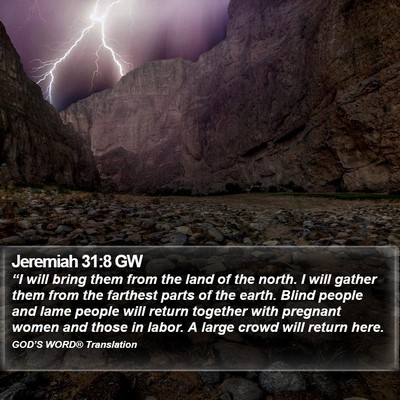 Jeremiah 31:8 GW Bible Verse Image