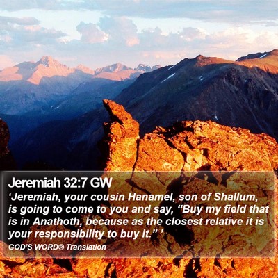 Jeremiah 32:7 GW Bible Verse Image