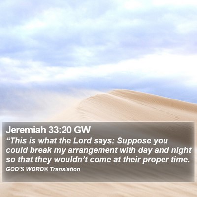 Jeremiah 33:20 GW Bible Verse Image