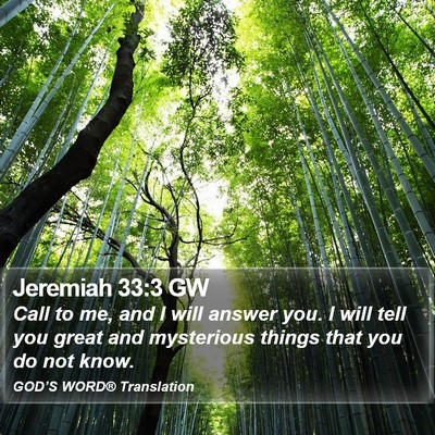 Jeremiah 33:3 GW Bible Verse Image