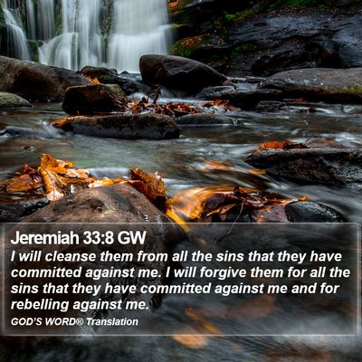 Jeremiah 33:8 GW Bible Verse Image