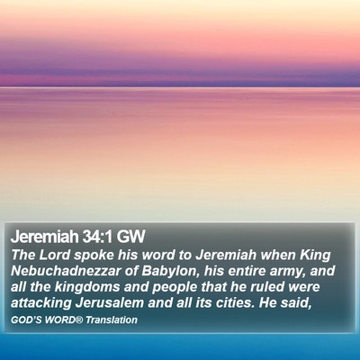 Jeremiah 34:1 GW Bible Verse Image