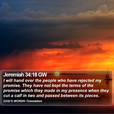 Jeremiah 34:18 GW Bible Verse Image