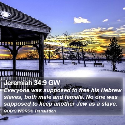 Jeremiah 34:9 GW Bible Verse Image