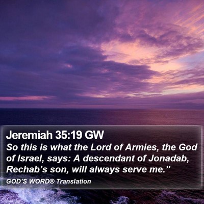 Jeremiah 35:19 GW Bible Verse Image