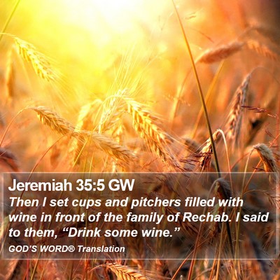 Jeremiah 35:5 GW Bible Verse Image