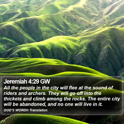 Jeremiah 4:29 GW Bible Verse Image
