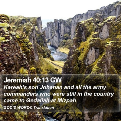 Jeremiah 40:13 GW Bible Verse Image