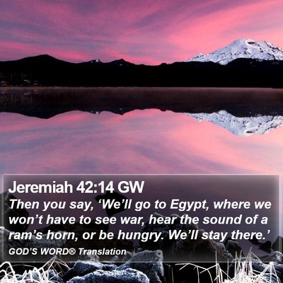Jeremiah 42:14 GW Bible Verse Image