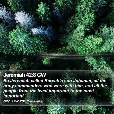 Jeremiah 42:8 GW Bible Verse Image