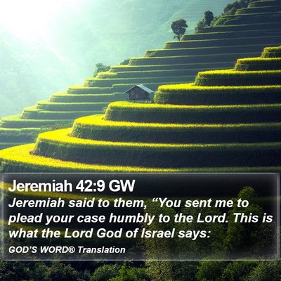 Jeremiah 42:9 GW Bible Verse Image